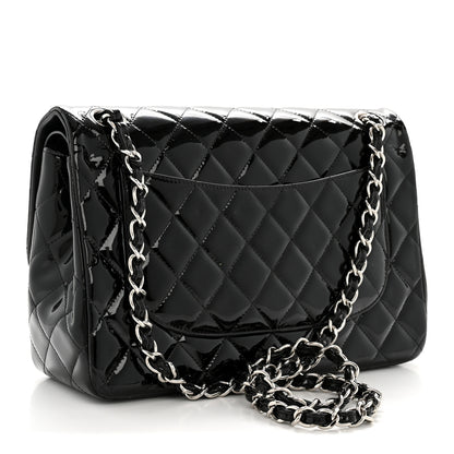 Chanel Patent Quilted Jumbo Double Flap Black 3 of 12