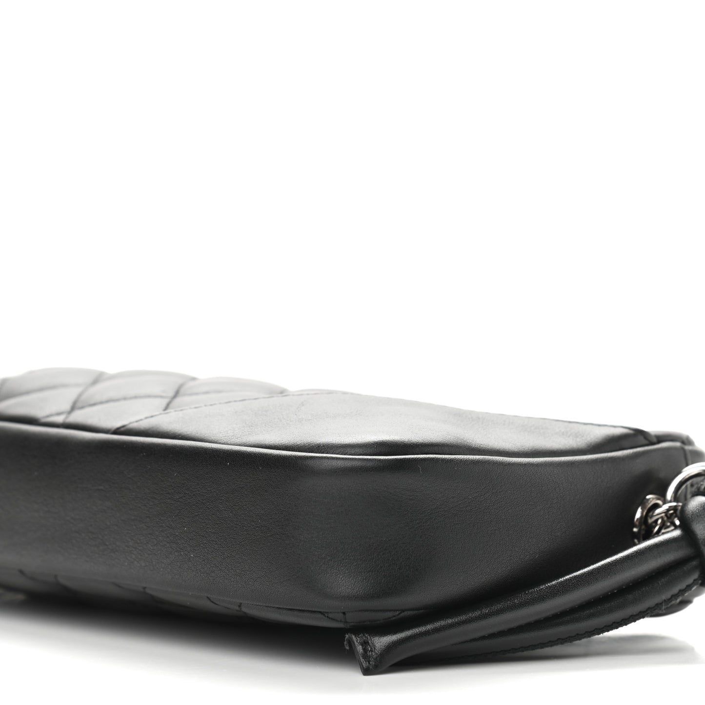 Calfskin Quilted Cambon Pochette Black White