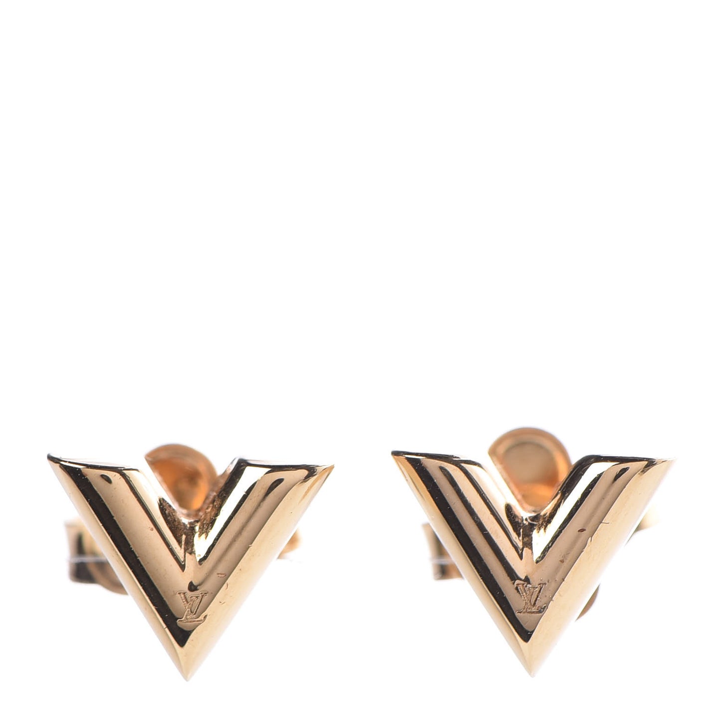 Brass Essential V Stud Earrings Gold