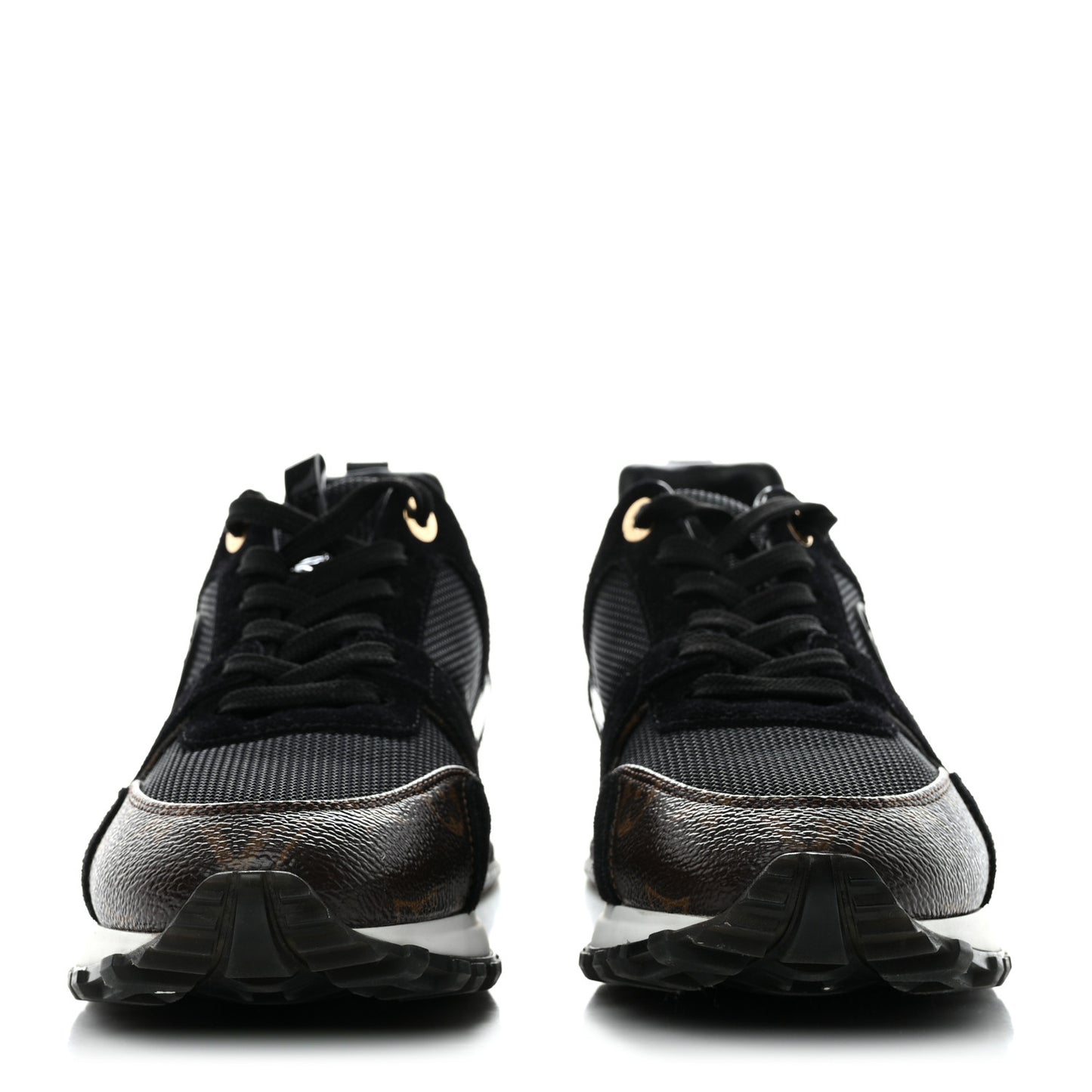 Suede Monogram Run Away Sneakers 38 Black