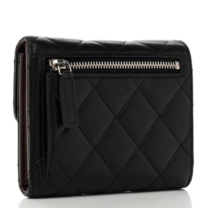 Chanel Lambskin Quilted Compact Flap Wallet Black 3 of 8