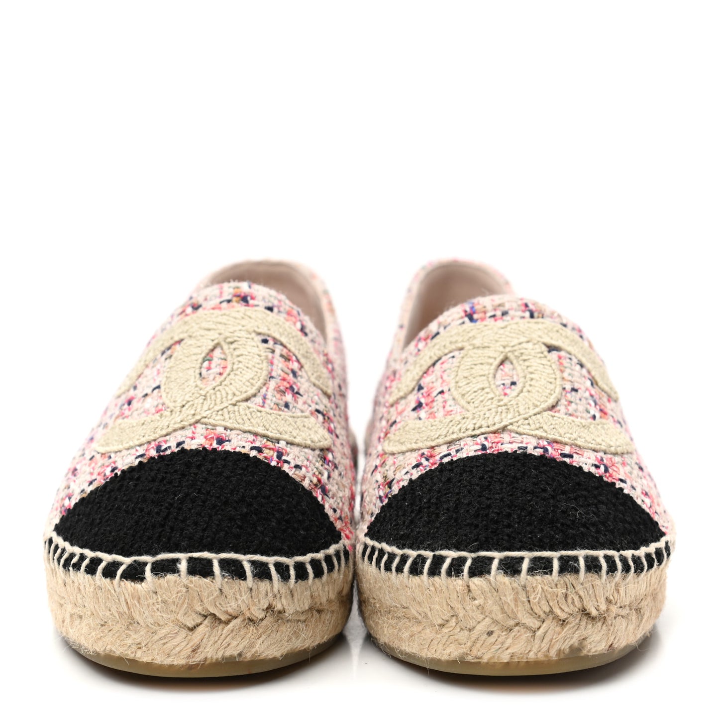 Tweed CC Espadrilles 36 Pink Black