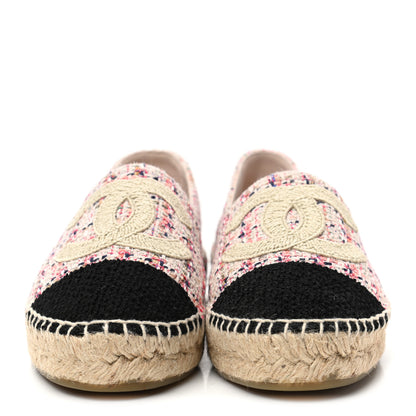 Chanel Tweed CC Espadrilles 36 Pink Black 2 of 7