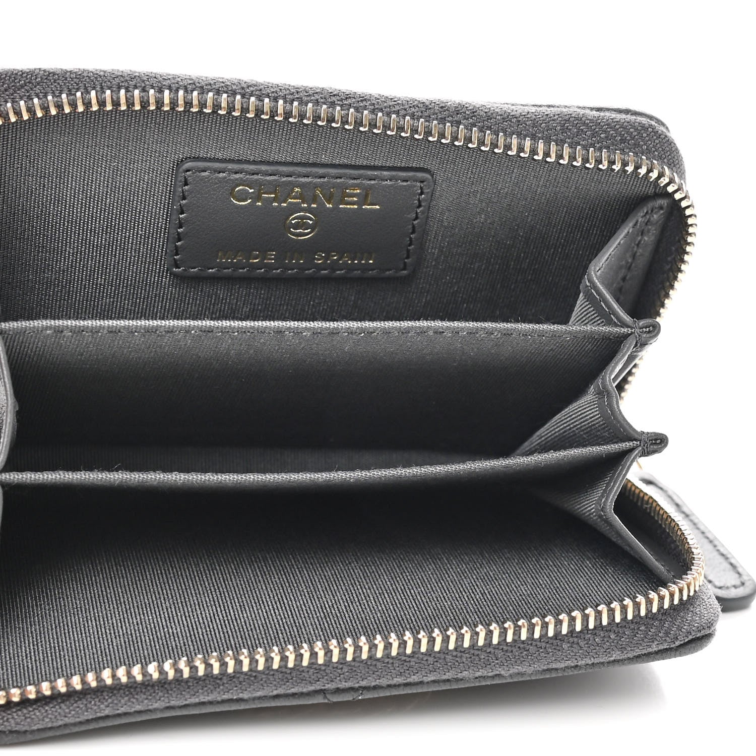 Chanel Lambskin Quilted Chanel 19 Zip Around Coin Purse Wallet Dark Grey 5 of 8