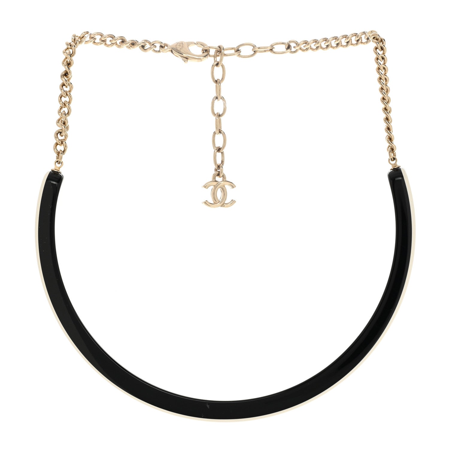 Chanel Resin Logo Choker White Black 3 of 6