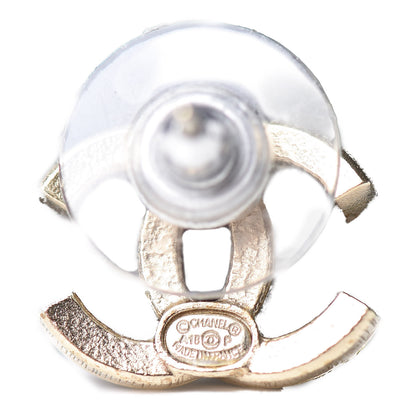 Chanel Crystal CC Earrings Light Gold 3 of 5