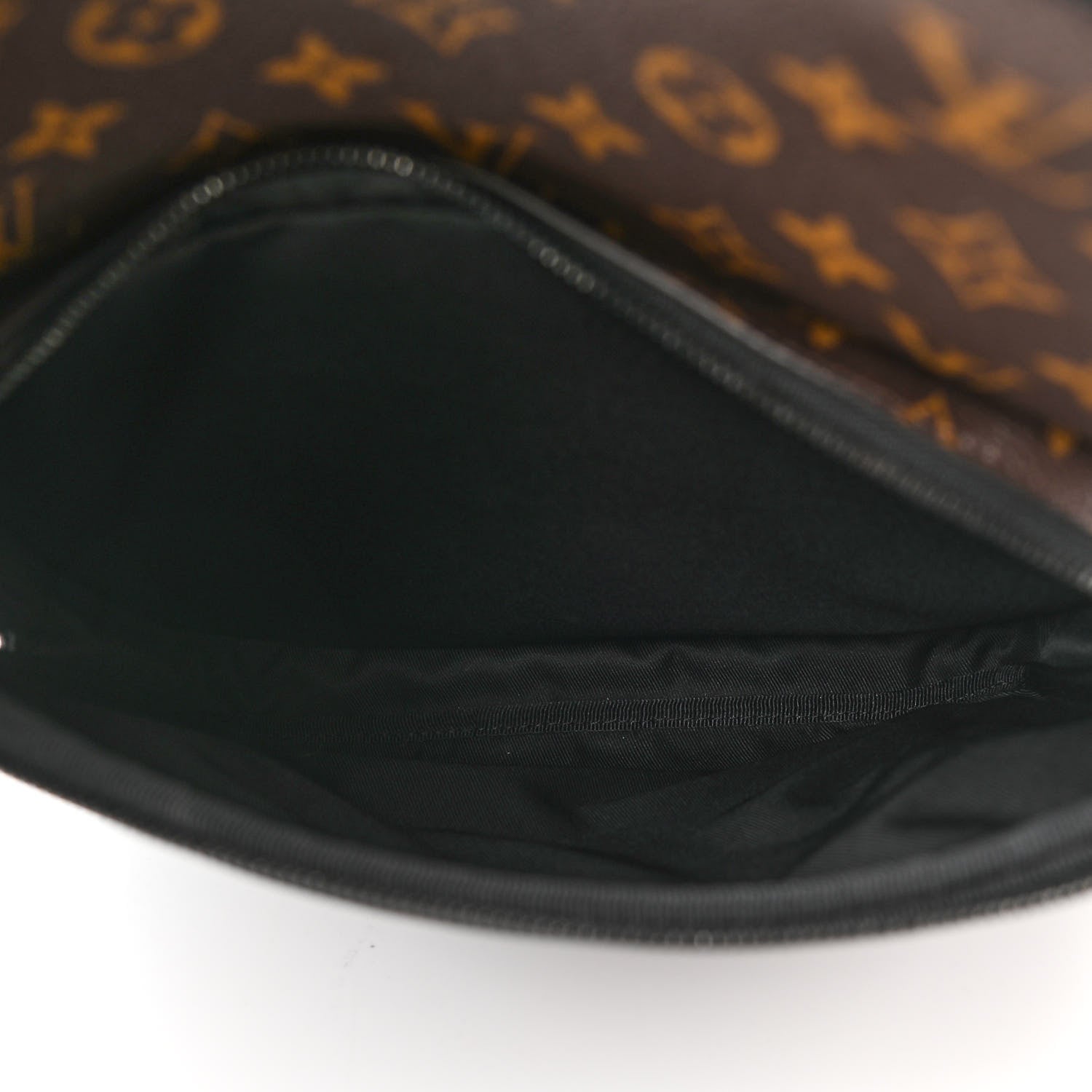 Fendi Nylon Glazed Fabric FF 1974 Diagonal Panelled Backpack Tobacco Moresco Black 6 of 10