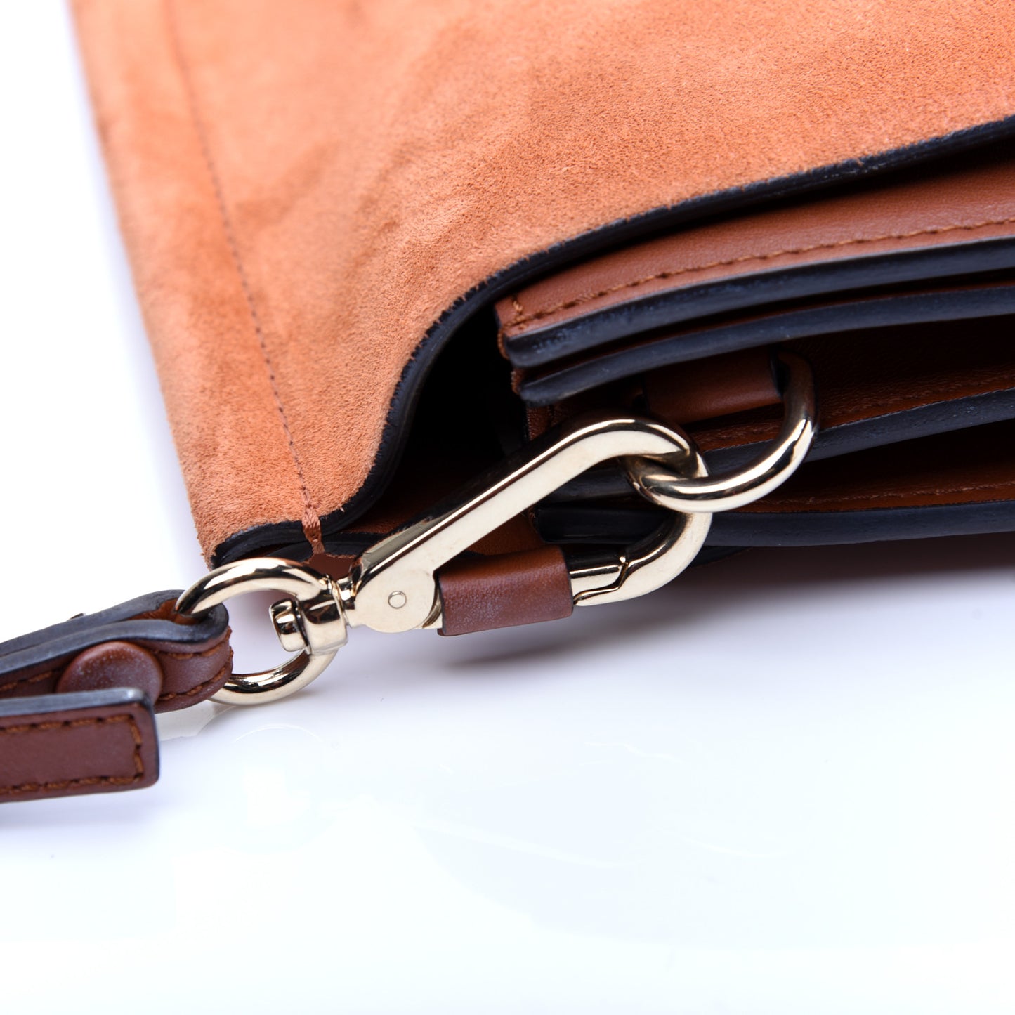 Suede Calfskin Medium Faye Shoulder Bag Tobacco