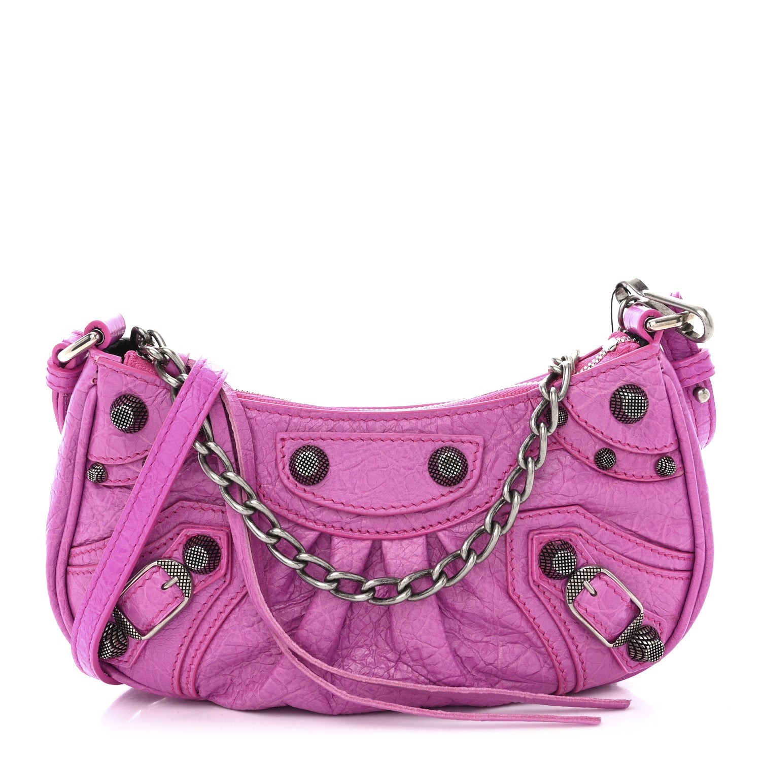 Balenciaga Agneau Arena Le Cagole Mini Purse With Chain Lipstick Pink 1 of 11