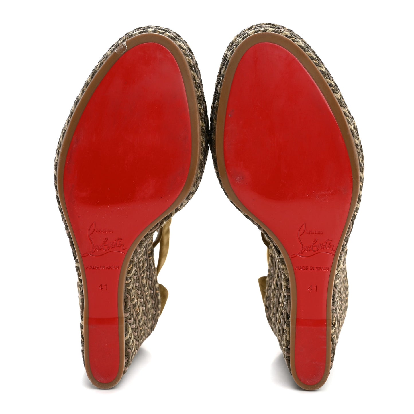 Tresse Veau Velours Bodrum 110 Wedge Sandals 41 Green Tea