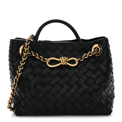 Bottega Veneta Nappa Intrecciato Small Andiamo With Chain Shoulder Bag Black Black 1 of 9
