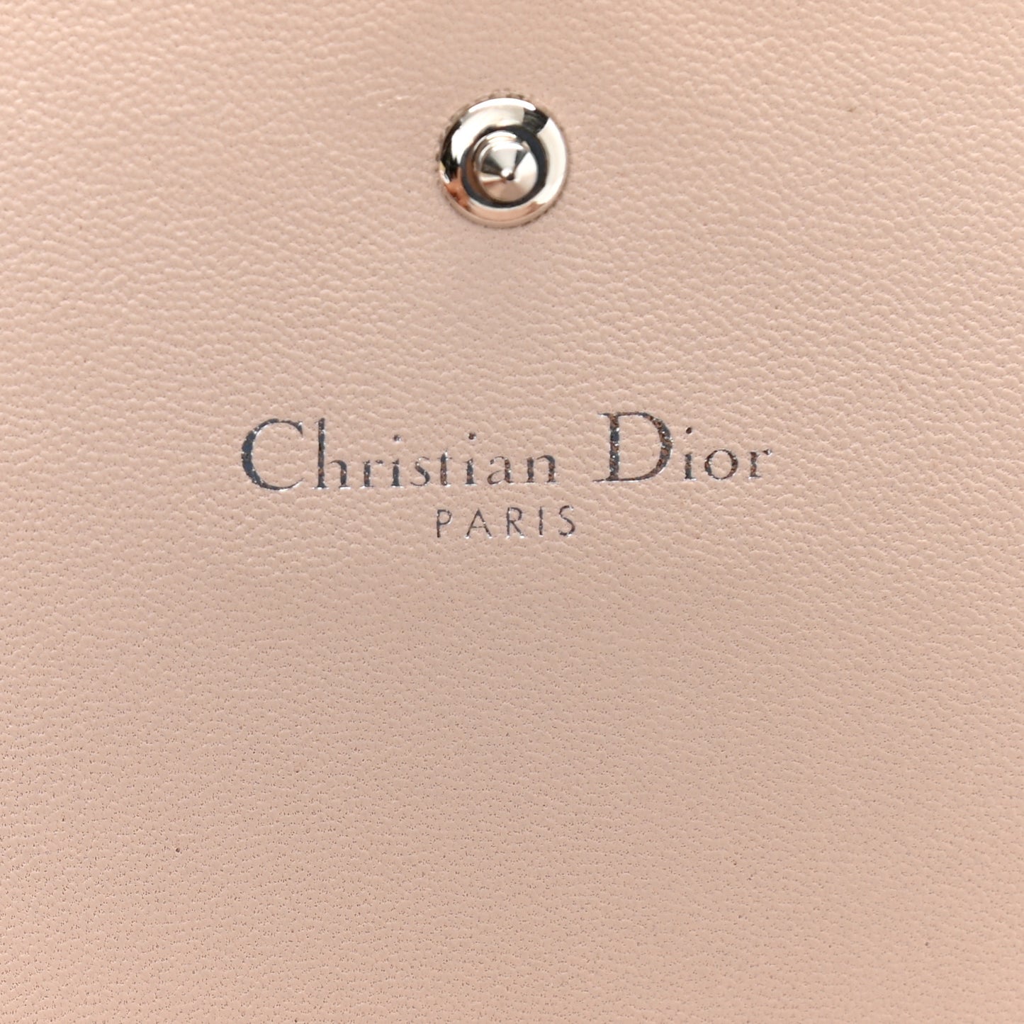 Grained Calfskin Diorama Wallet on Chain Pouch Rose Poudre
