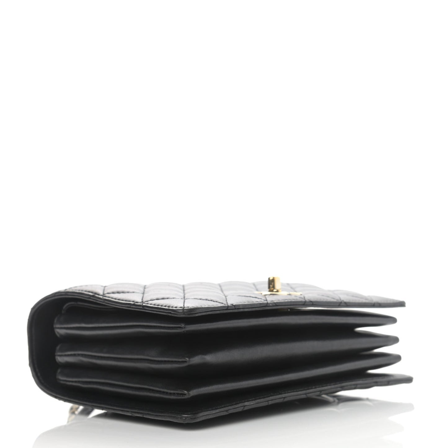 Lambskin Quilted Small Handle Tied Top Handle Flap Black