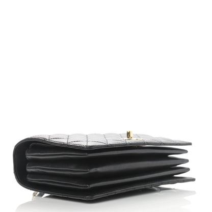 Chanel Lambskin Quilted Small Handle Tied Top Handle Flap Black 4 of 15
