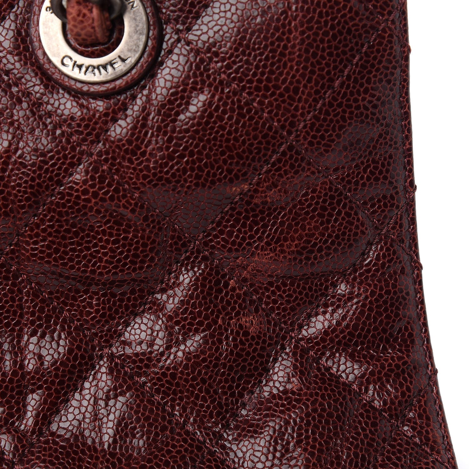 Chanel Crumpled Grained Calfskin CC Crave Tote Burgundy 15 of 15