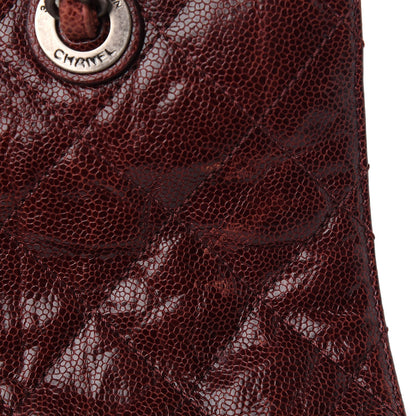 Chanel Crumpled Grained Calfskin CC Crave Tote Burgundy 15 of 15