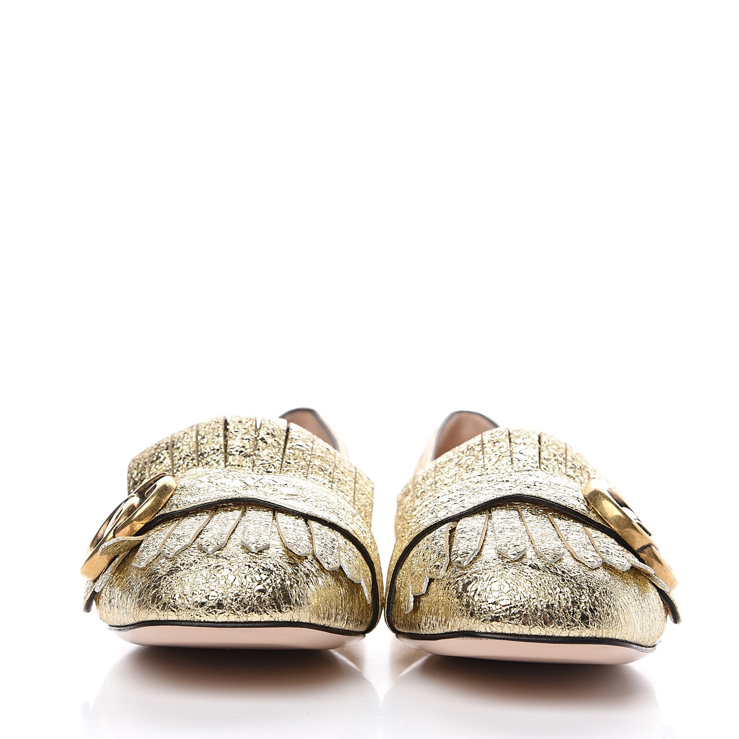 Gucci Galassia GG Marmont Fringe Flats 37 Platino 2 of 9