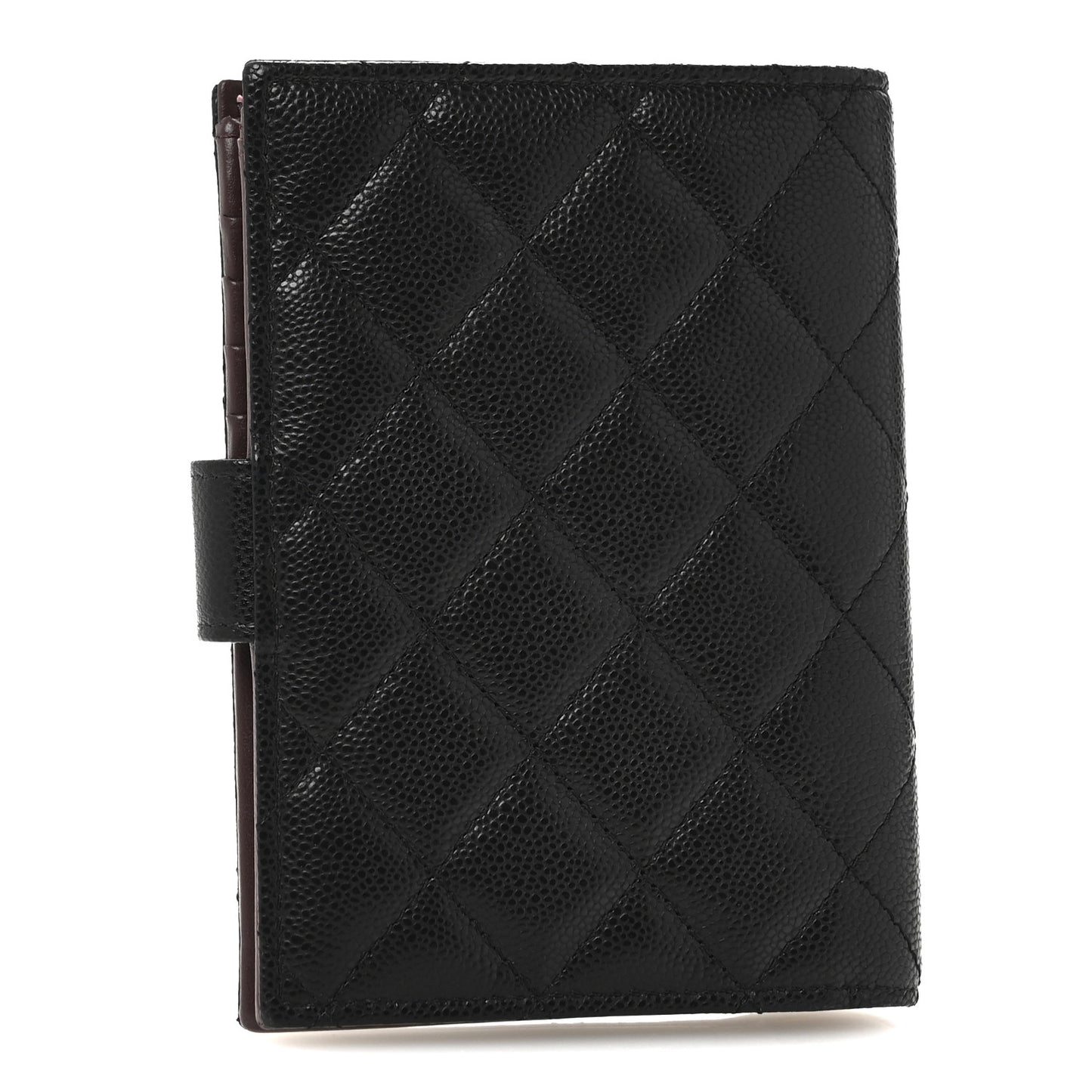 Caviar Quilted Passport Holder Black