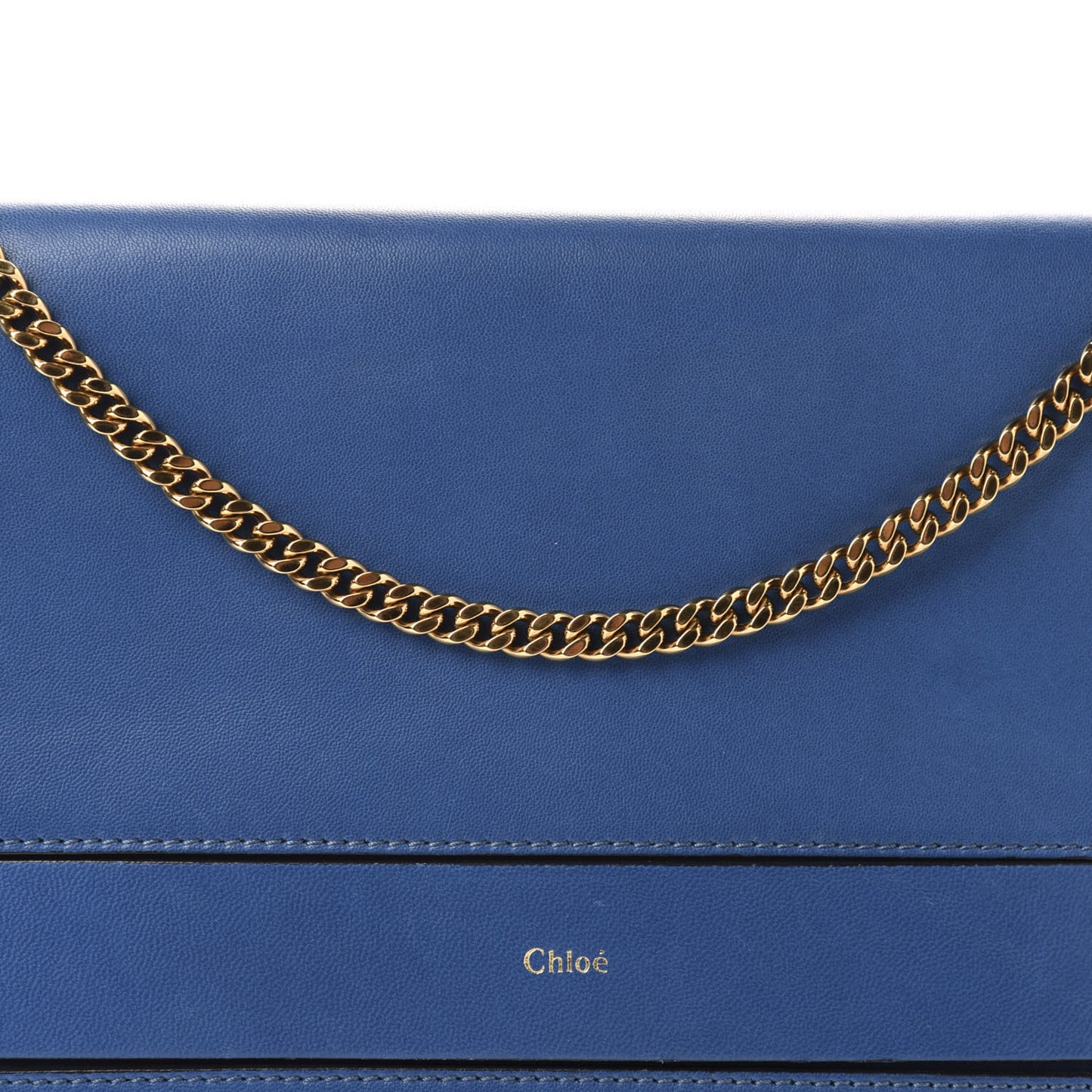 Lambskin Large Elle Chain Clutch Blue