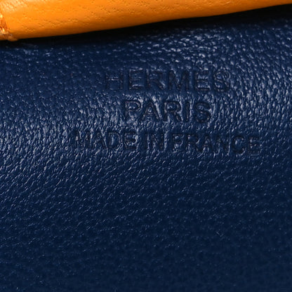 Hermes Milo Lambskin Grigri Rodeo Horse Bag Charm MM Bleu De Malte Cornaline Jaune D'or 3 of 4