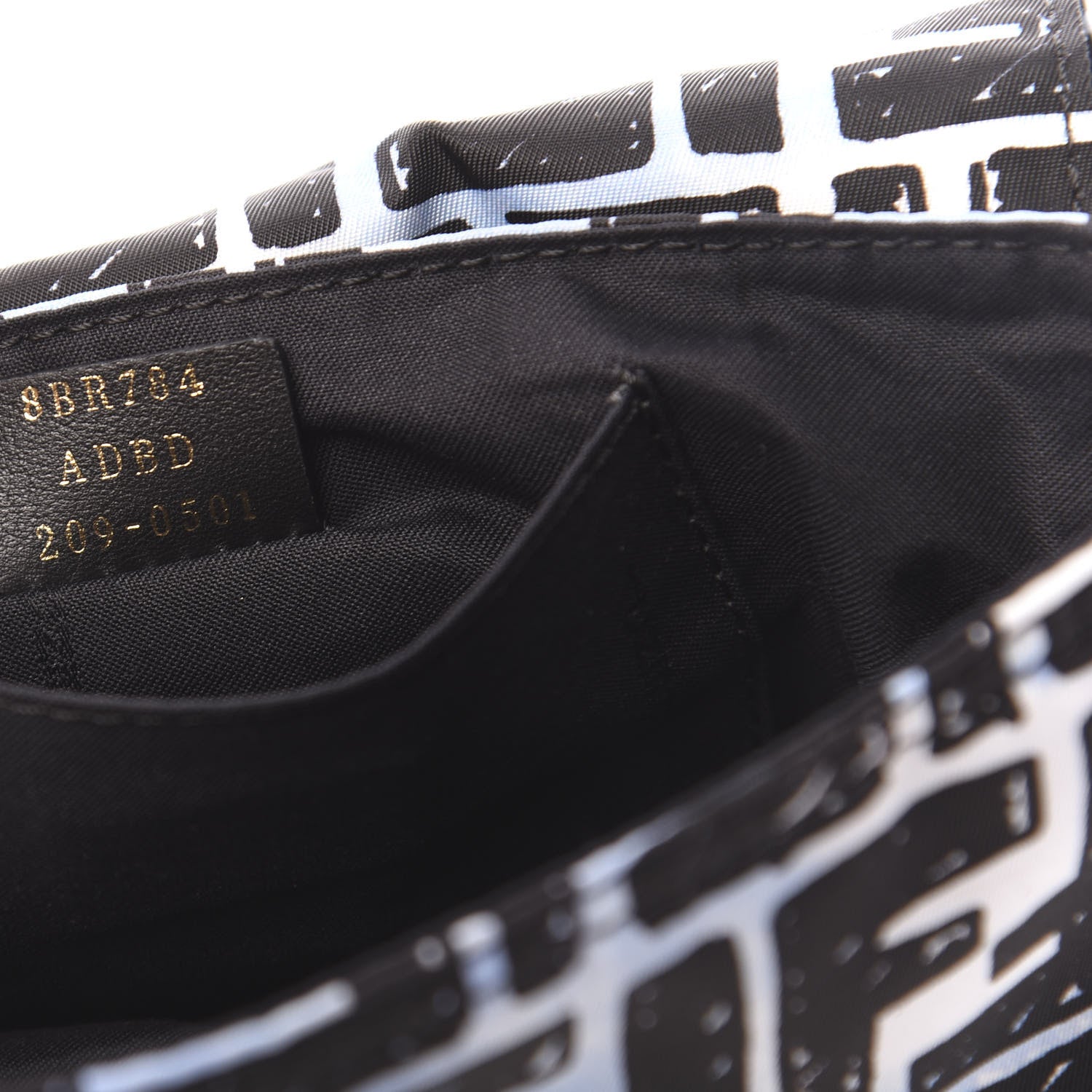 Fendi X JOSHUA VIDES Nylon FF Cloudy Mini Belt Baguette Bag White Celeste Black 8 of 11