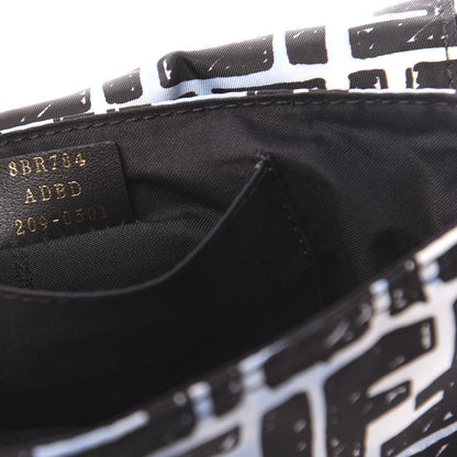 Fendi X JOSHUA VIDES Nylon FF Cloudy Mini Belt Baguette Bag White Celeste Black 8 of 11