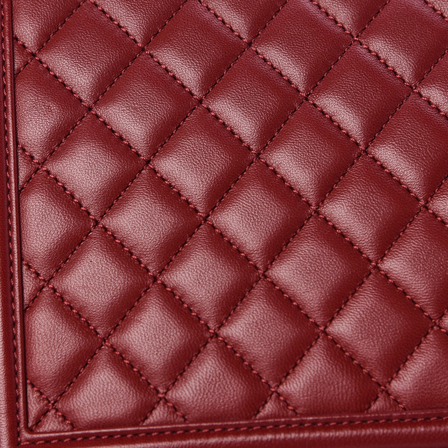 Lambskin Quilted New Medium Boy Flap Dark Red