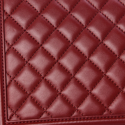 Chanel Lambskin Quilted New Medium Boy Flap Dark Red 13 of 15