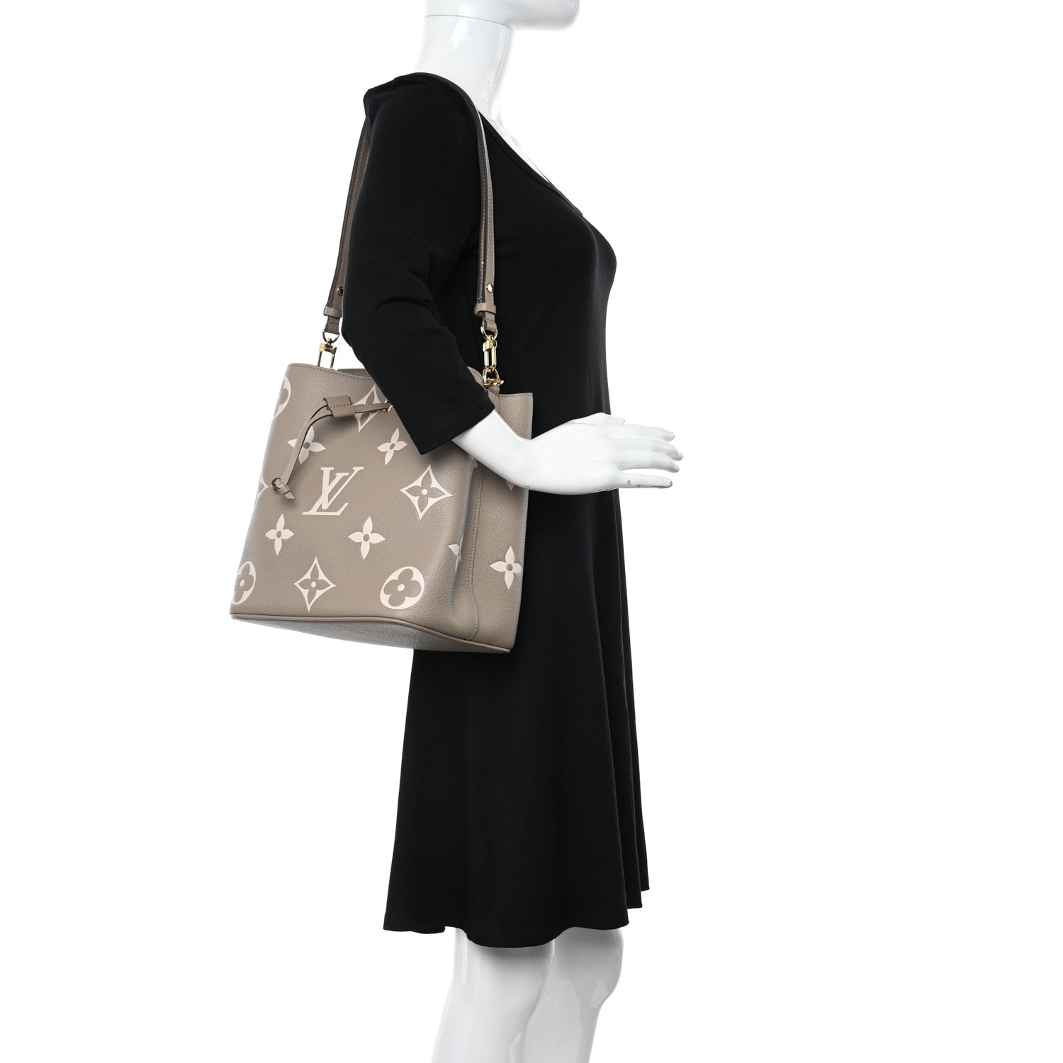 Louis Vuitton Empreinte Monogram Giant Neonoe MM Tourterelle Creme 2 of 10