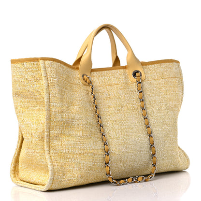 Chanel Canvas Large Deauville Tote Light Yellow 3 of 14