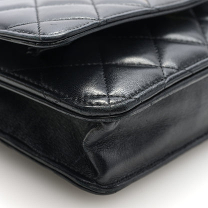 Chanel Lambskin Quilted CC Pearl Crush Wallet on Chain WOC Black 8 of 9