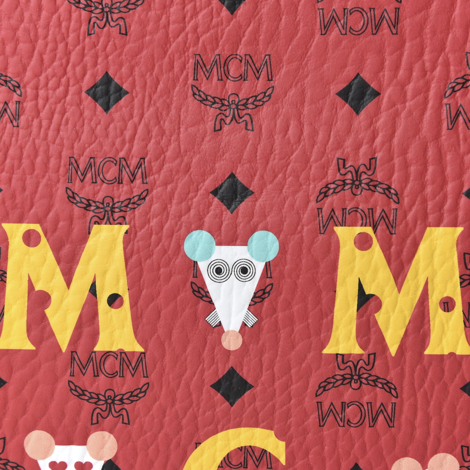 MCM Visetos Year Of The Mouse Wristlet Zip Pouch Viva Red 9 of 9