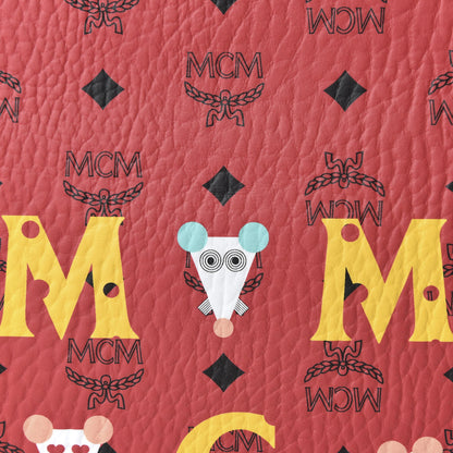 MCM Visetos Year Of The Mouse Wristlet Zip Pouch Viva Red 9 of 9