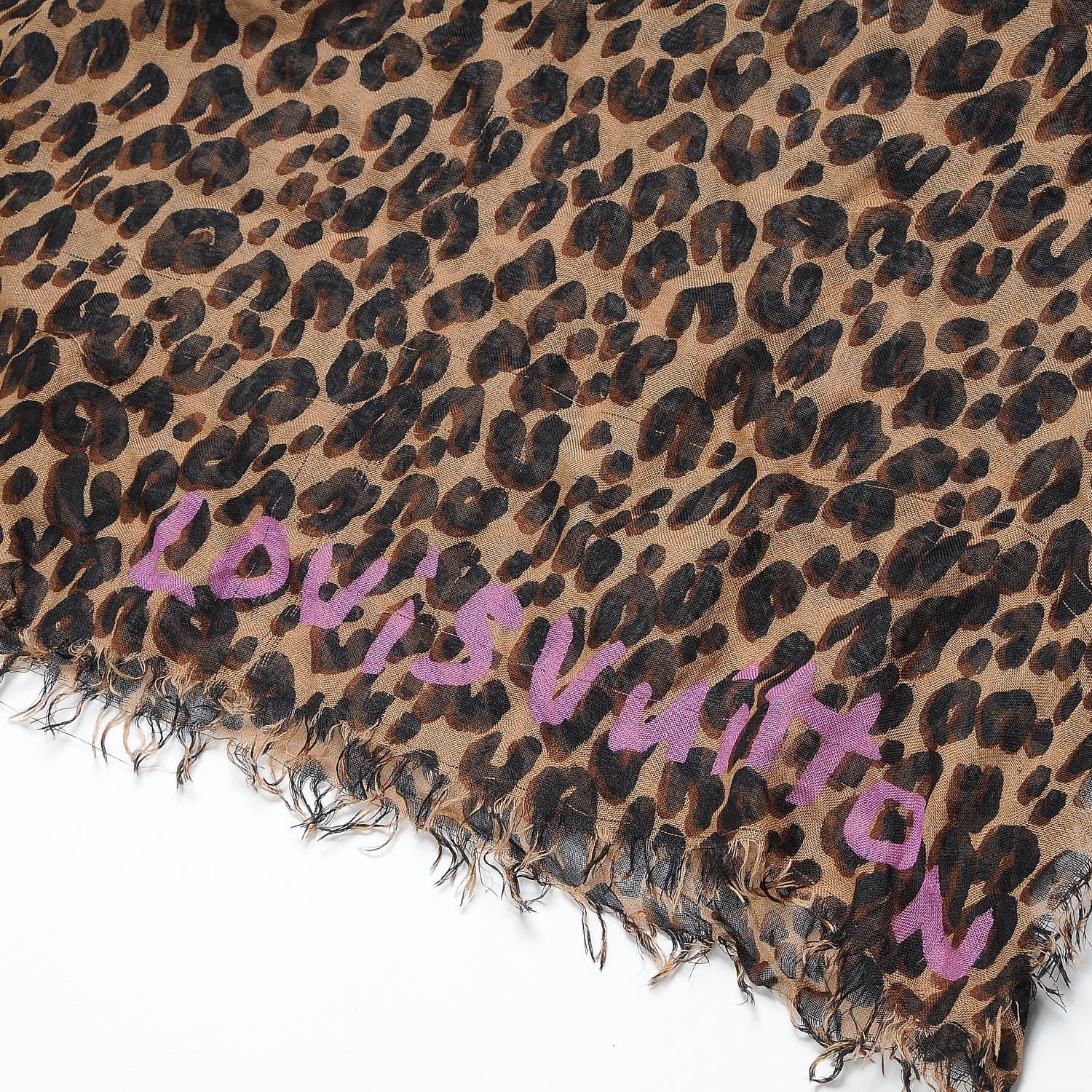 Louis Vuitton Cashmere Silk Leopard Etole Stole Marron 4 of 11