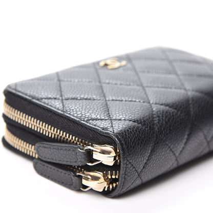Chanel Caviar Quilted Large Gusset Double Zip Around Wallet Black 4 of 9
