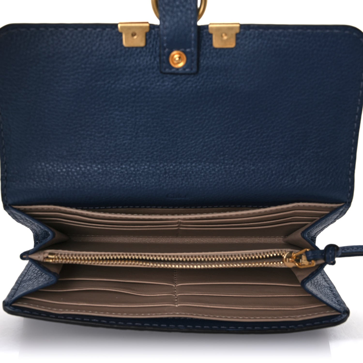 Chloe Calfskin Marcie Continental Flap Wallet Royal Navy 5 of 9