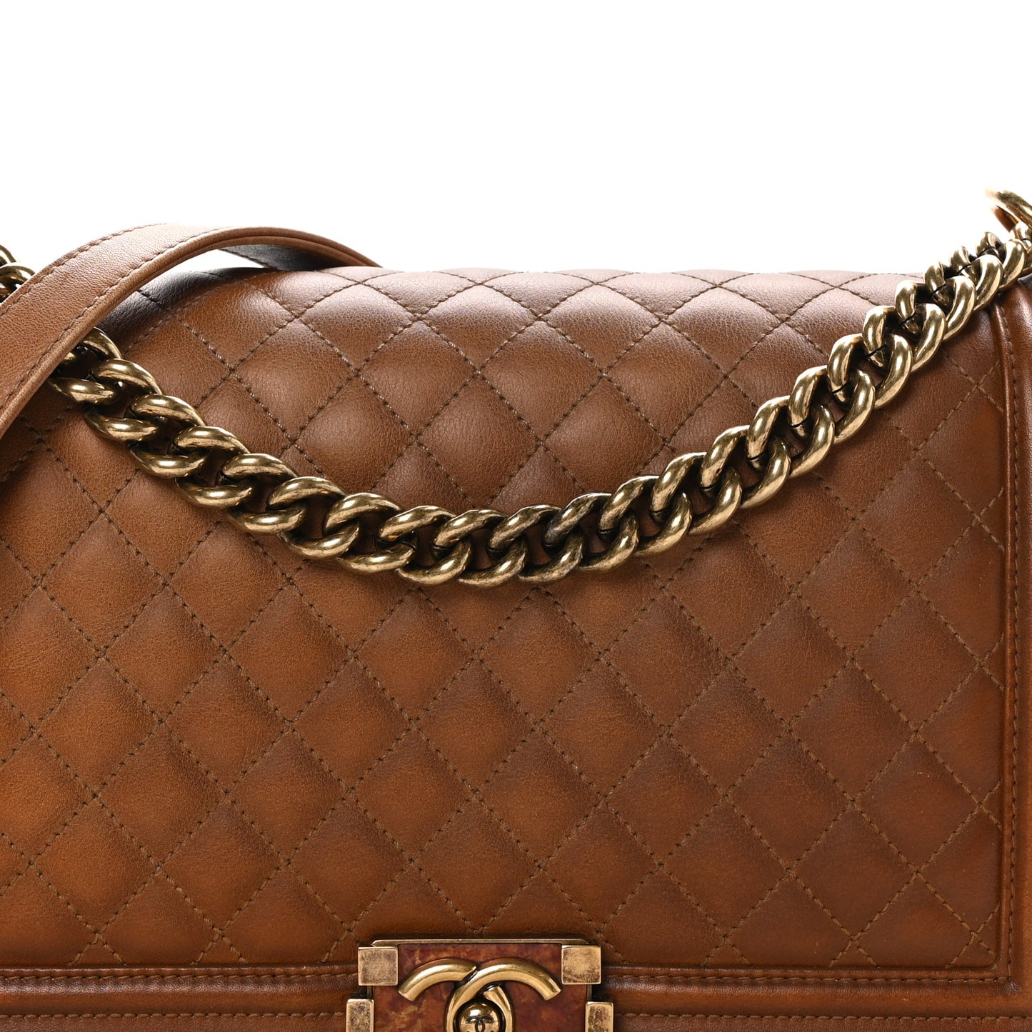 Washed Calfskin New Medium Boy Flap Light Brown