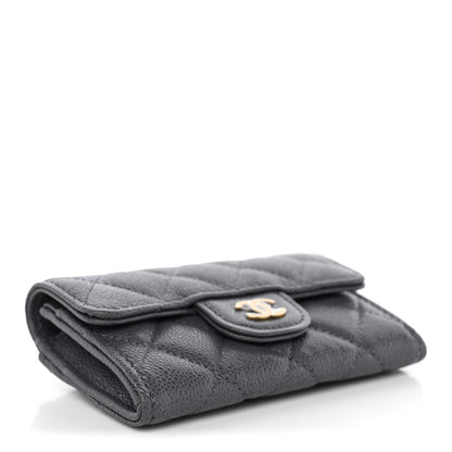 Chanel Caviar Quilted Flap Card Holder Wallet Dark Grey 4 of 8