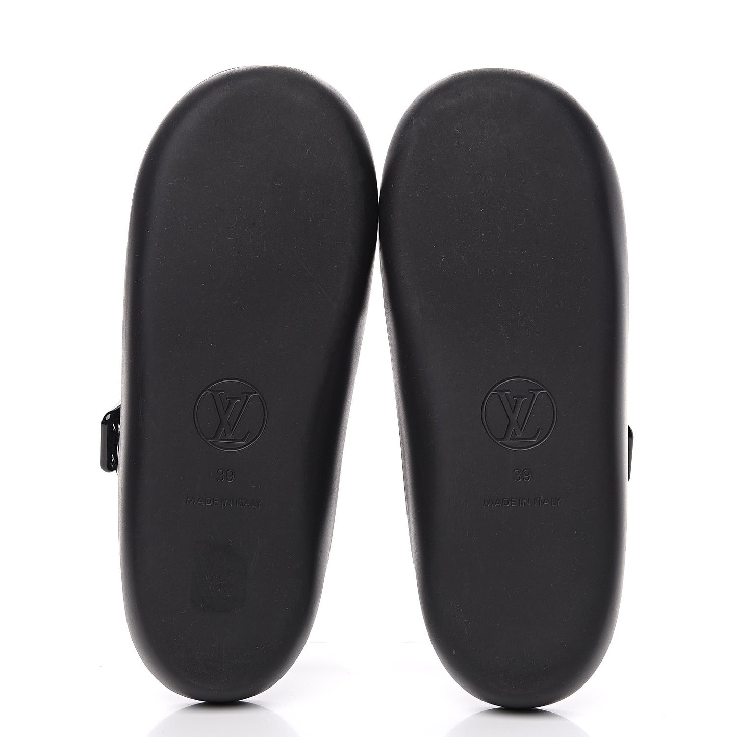 Monogram Sunbath Flat Mule Sandals 39 Black