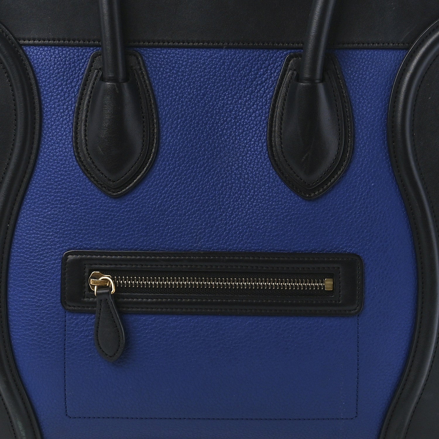 Celine Grained Calfskin Nubuck Mini Tri-Color Luggage Royal Blue 8 of 12