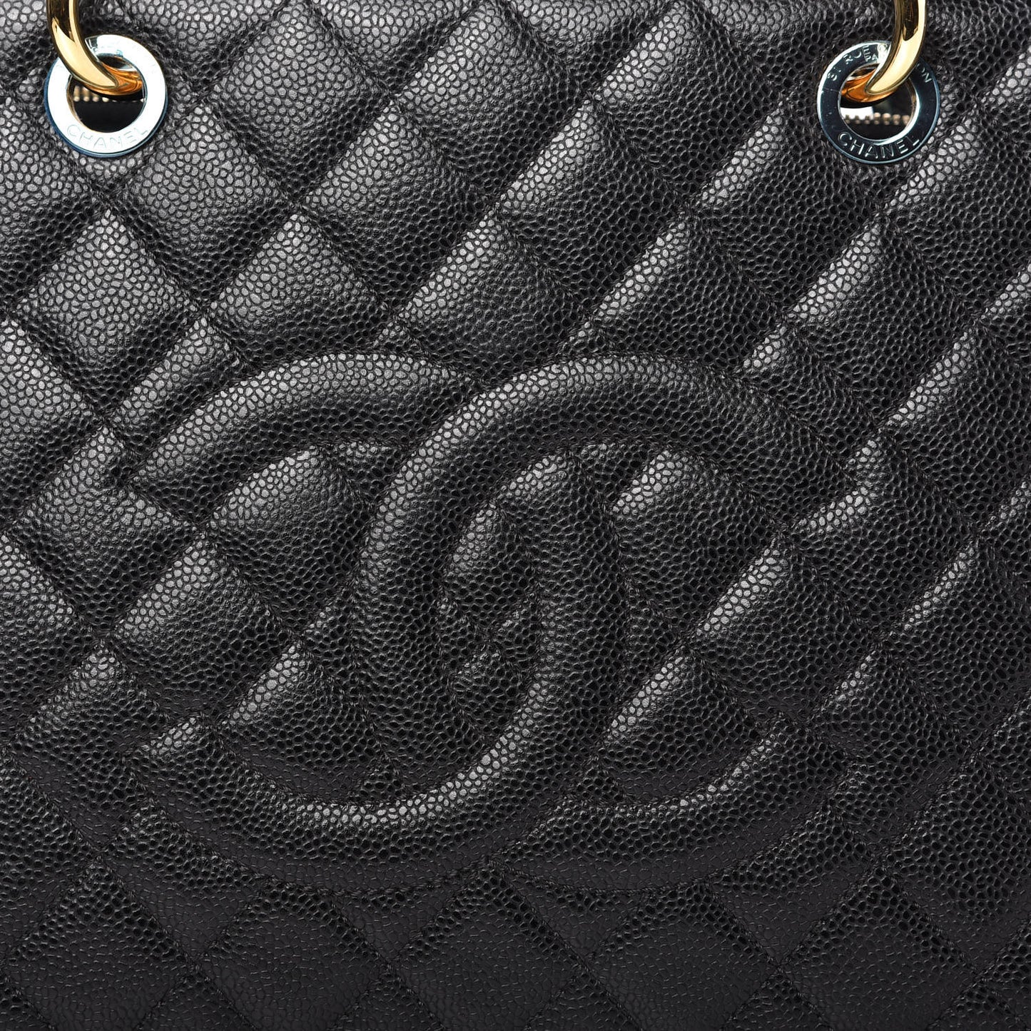 Caviar Quilted Grand Shopping Tote GST Black