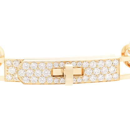 Hermes 18K Yellow Gold Diamond Pave Kelly Chaine Choker Necklace 4 of 7