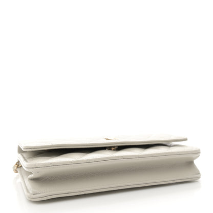 Chanel Caviar Quilted Wallet On Chain WOC Light Grey 4 of 11