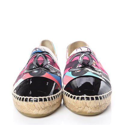 Chanel Patent Fabric CC Espadrilles 39 Multicolor Black 2 of 12