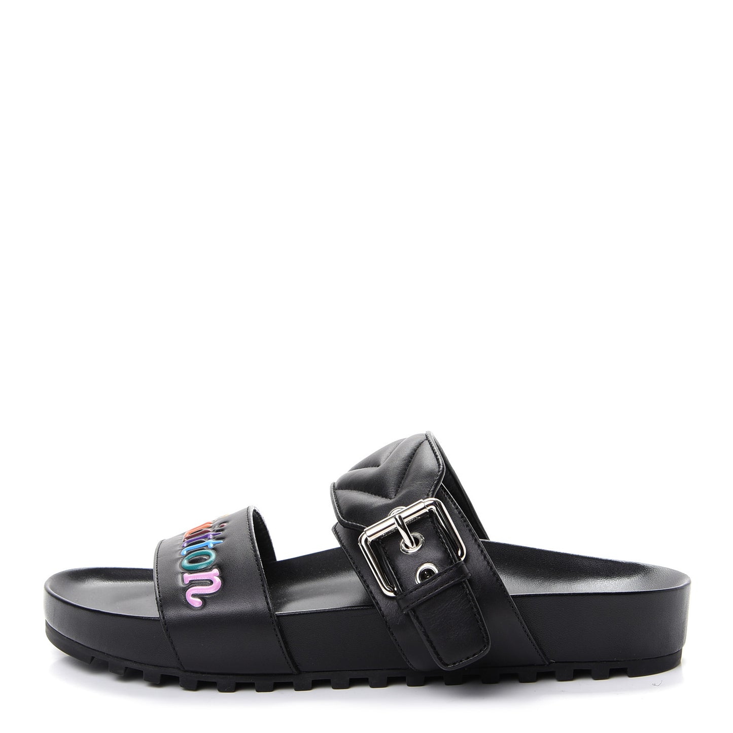 Calfskin New Wave Bom Dia Mule Sandals Black 38