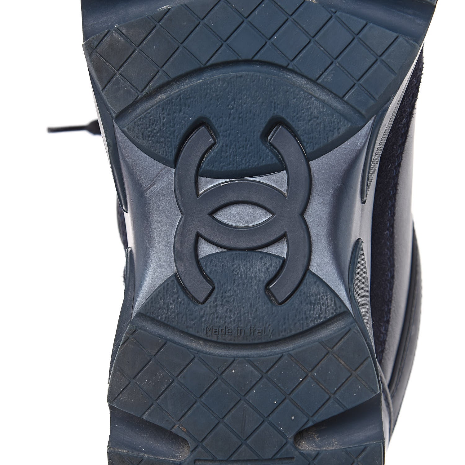 Chanel Suede Calfskin CC Sneakers 36 Blue 8 of 11