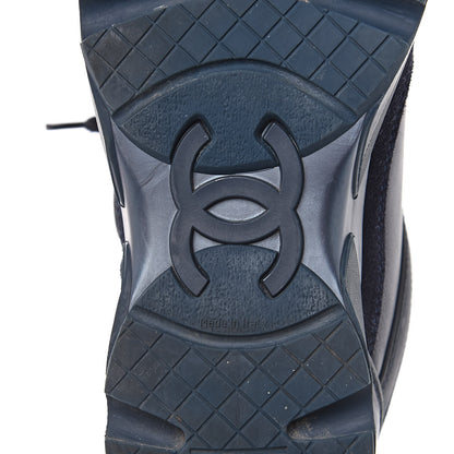Chanel Suede Calfskin CC Sneakers 36 Blue 8 of 11