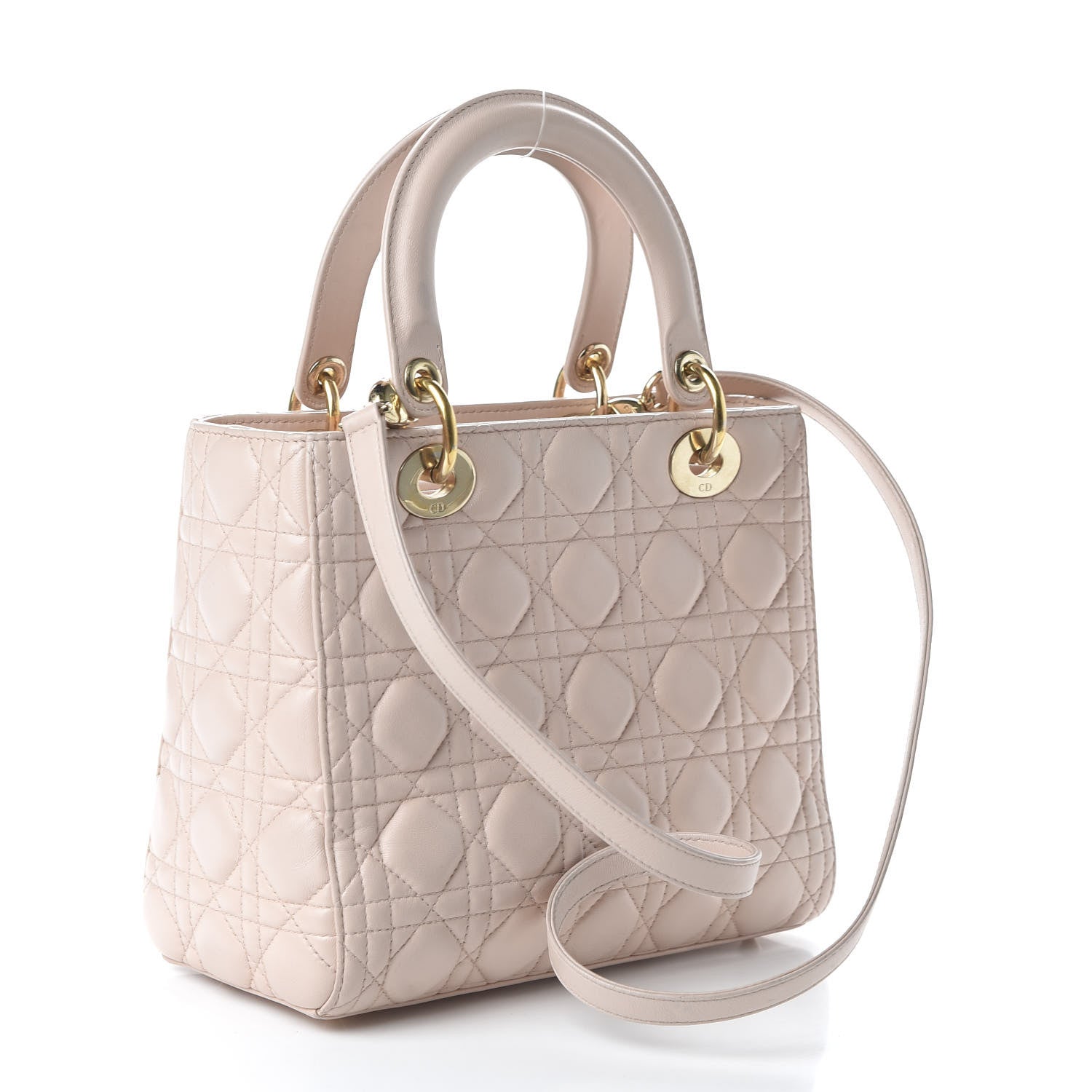 Christian Dior Lambskin Cannage Medium Lady Dior Light Pink 4 of 12