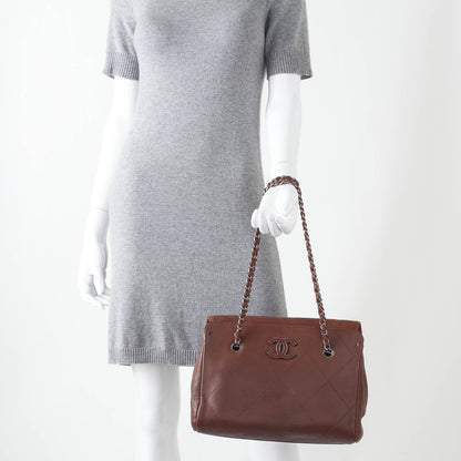 Chanel Calfskin Large Hamptons Shopping Tote Brown 2 of 9
