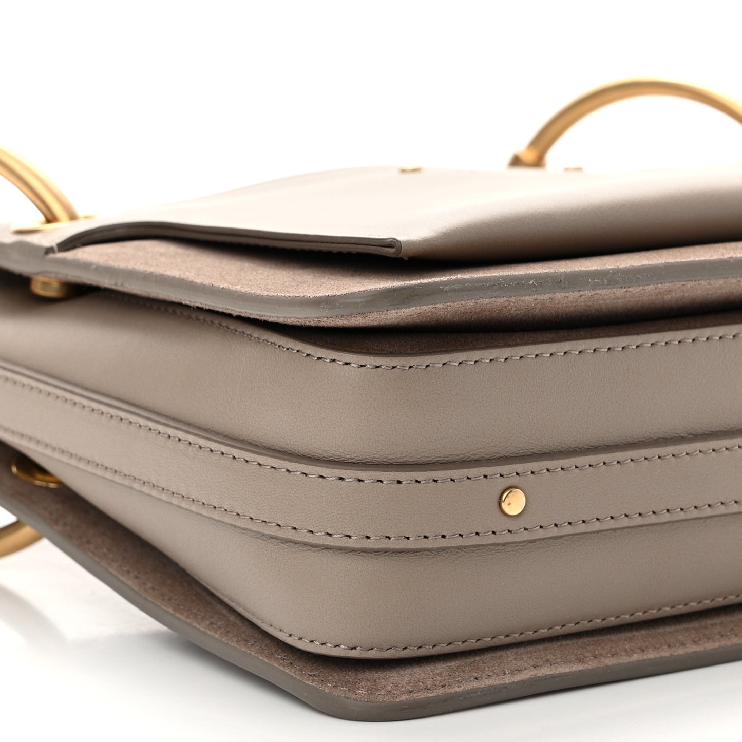 Calfskin Suede Small Roy Bag Motty Grey